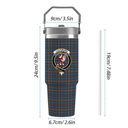 ScotsTee Shop Scottish Cockburn Brown Ancient Crest Tartan Flip Straw Tumbler 20oz 30oz