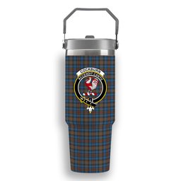 ScotsTee Shop Scottish Cockburn Brown Ancient Crest Tartan Flip Straw Tumbler 20oz 30oz