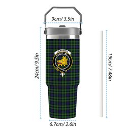 ScotsTee Shop Scottish Campbell of Breadalbane 2 Crest Tartan Flip Straw Tumbler 20oz 30oz