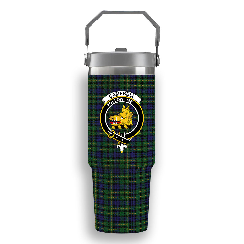ScotsTee Shop Scottish Campbell of Breadalbane 2 Crest Tartan Flip Straw Tumbler 20oz 30oz
