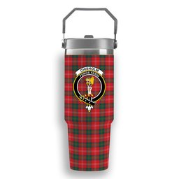 ScotsTee Shop Scottish Chisholm of Strathglass Modern Crest Tartan Flip Straw Tumbler 20oz 30oz
