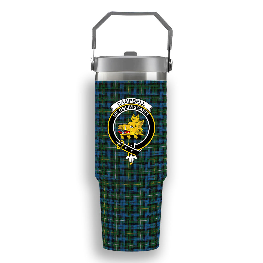 ScotsTee Shop Scottish Campbell of Argyll Ancient Crest Tartan Flip Straw Tumbler 20oz 30oz