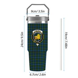 ScotsTee Shop Scottish Campbell of Argyll Ancient Crest Tartan Flip Straw Tumbler 20oz 30oz