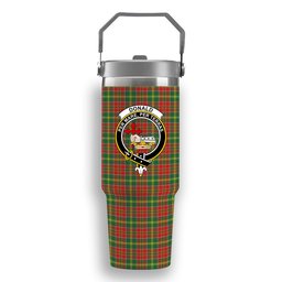 ScotsTee Shop Scottish Donald of Kingsburgh Modern Crest Tartan Flip Straw Tumbler 20oz 30oz