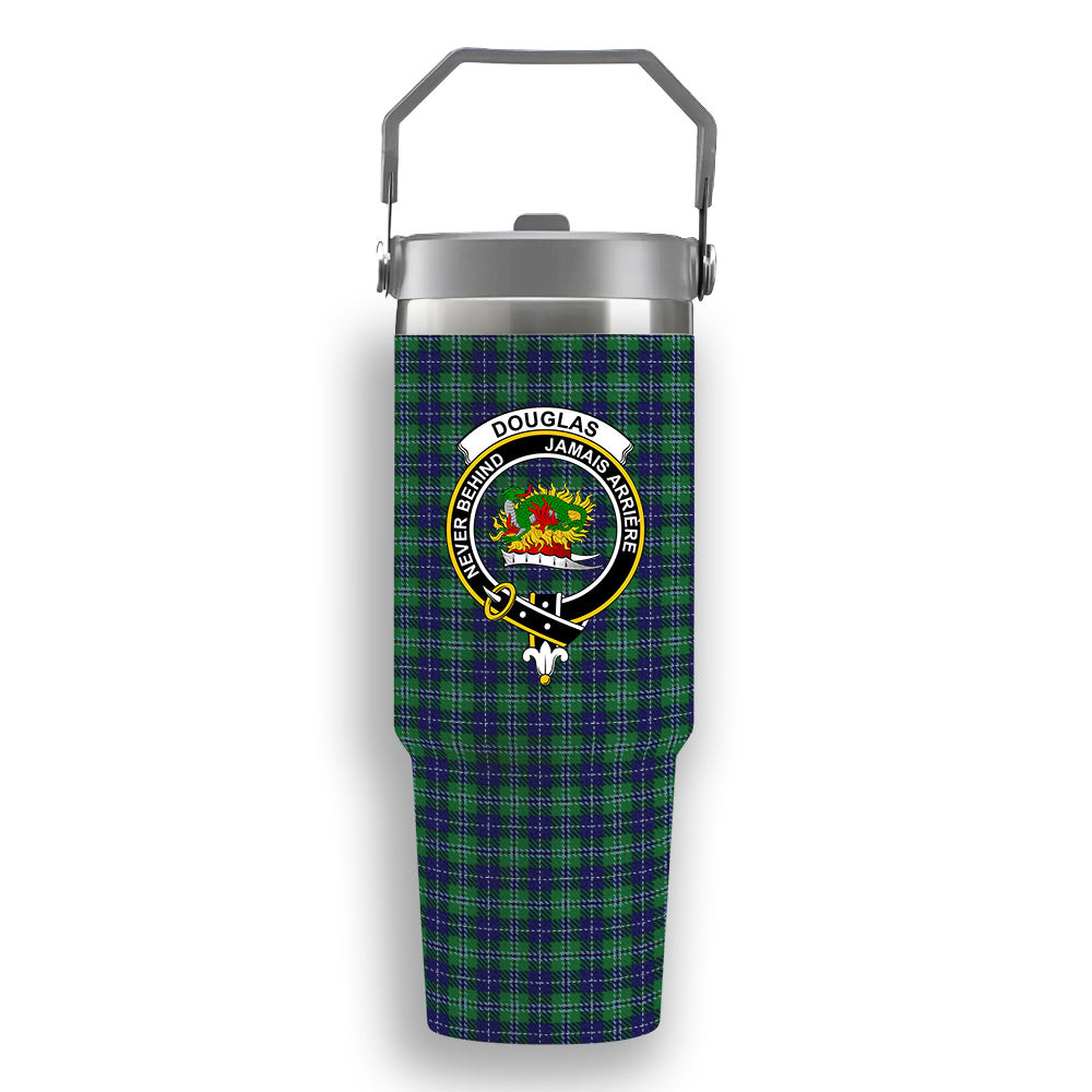 ScotsTee Shop Scottish Douglas Crest Tartan Flip Straw Tumbler 20oz 30oz