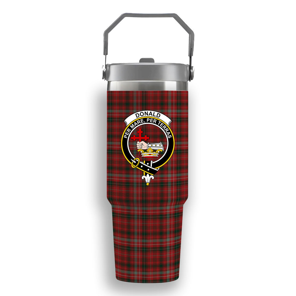 ScotsTee Shop Scottish Donald of Staffa_s Sett Crest Tartan Flip Straw Tumbler 20oz 30oz