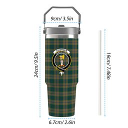 ScotsTee Shop Scottish Chisholm Colonial Crest Tartan Flip Straw Tumbler 20oz 30oz