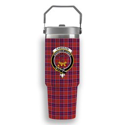 ScotsTee Shop Scottish Cameron of Lochiel Modern Crest Tartan Flip Straw Tumbler 20oz 30oz