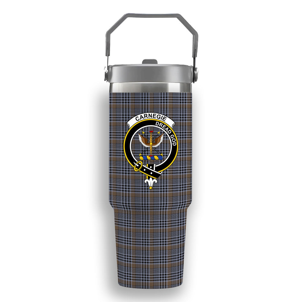 ScotsTee Shop Scottish Carnegie Check Ancient Crest Tartan Flip Straw Tumbler 20oz 30oz