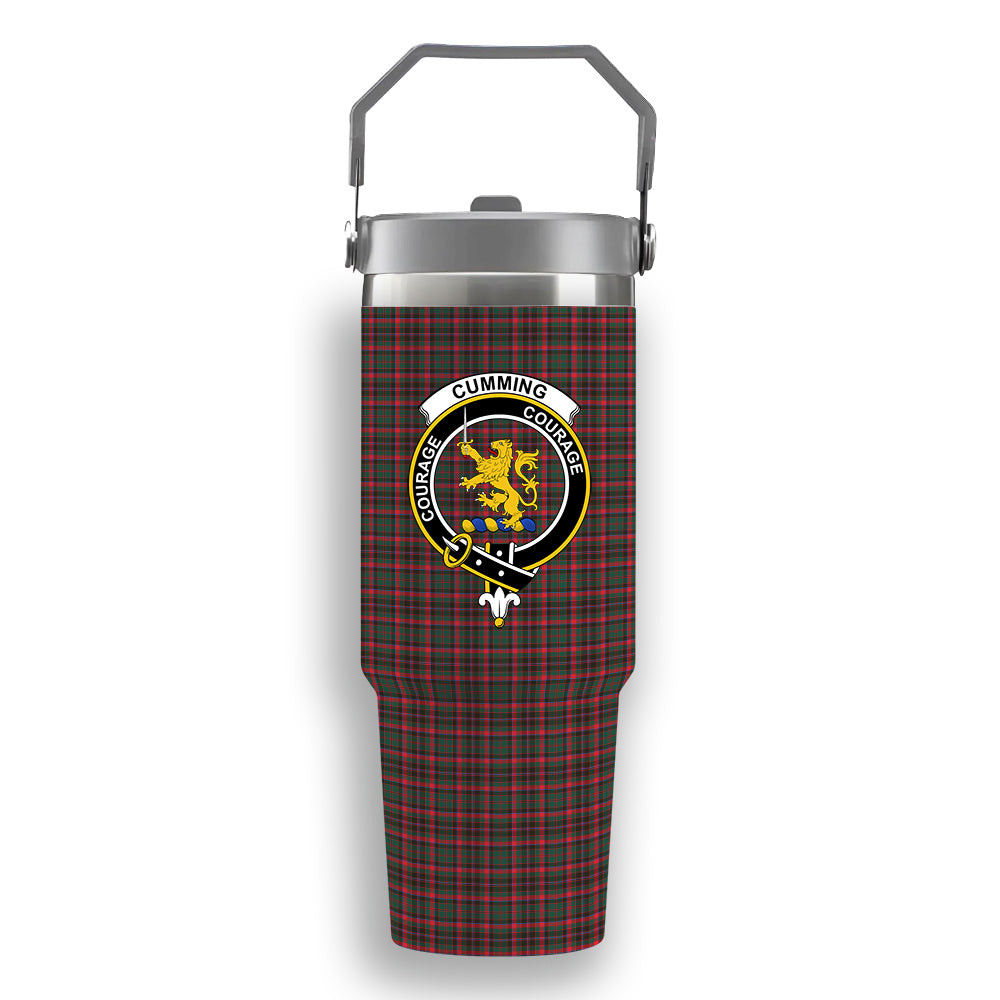 ScotsTee Shop Scottish Cumming Hunting Modern Crest Tartan Flip Straw Tumbler 20oz 30oz