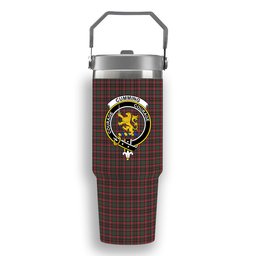 ScotsTee Shop Scottish Cumming Hunting Modern Crest Tartan Flip Straw Tumbler 20oz 30oz