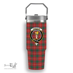 ScotsTee Shop Scottish Chisholm of Strathglass Ancient Crest Tartan Flip Straw Tumbler 20oz 30oz