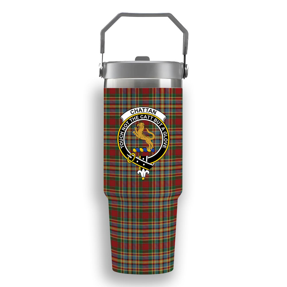 ScotsTee Shop Scottish Chattan Chief of Clan Crest Tartan Flip Straw Tumbler 20oz 30oz