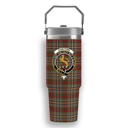 ScotsTee Shop Scottish Chattan Chief of Clan Crest Tartan Flip Straw Tumbler 20oz 30oz