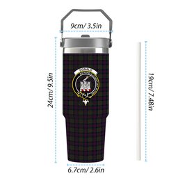 ScotsTee Shop Scottish Donald of Clan Ranald Crest Tartan Flip Straw Tumbler 20oz 30oz