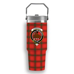 ScotsTee Shop Scottish Darroch Crest Tartan Flip Straw Tumbler 20oz 30oz