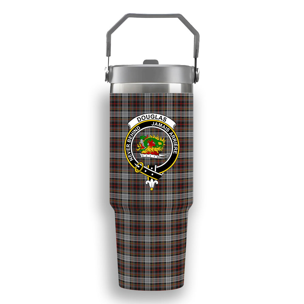 ScotsTee Shop Scottish Douglas Ancient Dress WCWM Crest Tartan Flip Straw Tumbler 20oz 30oz