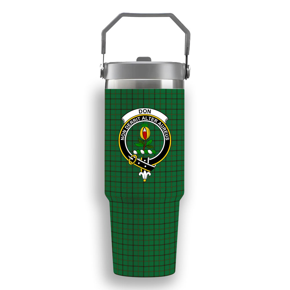 ScotsTee Shop Scottish Don (Tribe-of-Mar) Crest Tartan Flip Straw Tumbler 20oz 30oz