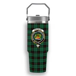 ScotsTee Shop Scottish Douglas Black Ancient Crest Tartan Flip Straw Tumbler 20oz 30oz