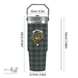 ScotsTee Shop Scottish Douglas Green  Ancient Crest Tartan Flip Straw Tumbler 20oz 30oz