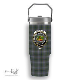 ScotsTee Shop Scottish Douglas Green  Ancient Crest Tartan Flip Straw Tumbler 20oz 30oz