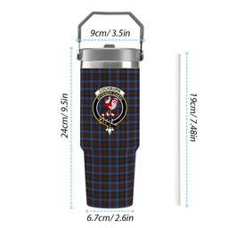 ScotsTee Shop Scottish Cockburn Brown Modern Crest Tartan Flip Straw Tumbler 20oz 30oz