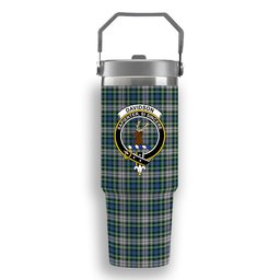 ScotsTee Shop Scottish Davidson of Tulloch Dress Ancient Crest Tartan Flip Straw Tumbler 20oz 30oz