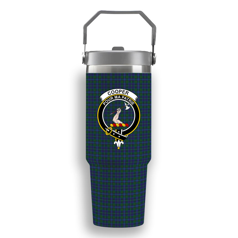 ScotsTee Shop Scottish Coopers & Lybrand Crest Tartan Flip Straw Tumbler 20oz 30oz