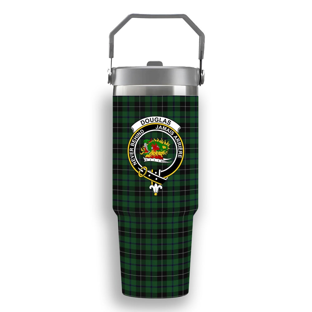 ScotsTee Shop Scottish Douglas alternative threadcount Crest Tartan Flip Straw Tumbler 20oz 30oz