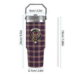 ScotsTee Shop Scottish Carnegie 2 Crest Tartan Flip Straw Tumbler 20oz 30oz