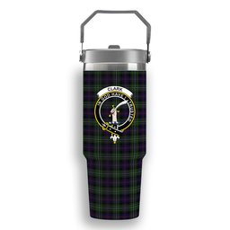 ScotsTee Shop Scottish Clark of Ulva Crest Tartan Flip Straw Tumbler 20oz 30oz
