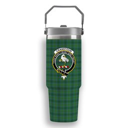ScotsTee Shop Scottish Cranston Crest Tartan Flip Straw Tumbler 20oz 30oz
