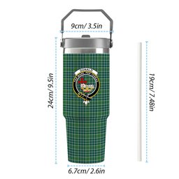 ScotsTee Shop Scottish Donald Lord of the Isles Hunting Ancient Crest Tartan Flip Straw Tumbler 20oz 30oz