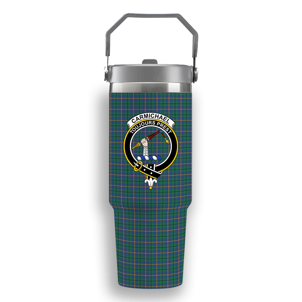 ScotsTee Shop Scottish Carmichael Ancient Crest Tartan Flip Straw Tumbler 20oz 30oz