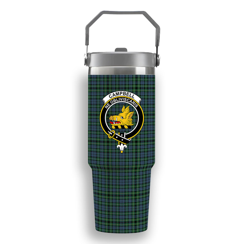 ScotsTee Shop Scottish Campbell of Argyll 1815 Ancient Crest Tartan Flip Straw Tumbler 20oz 30oz