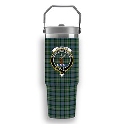 ScotsTee Shop Scottish Davidson Double Ancient Crest Tartan Flip Straw Tumbler 20oz 30oz