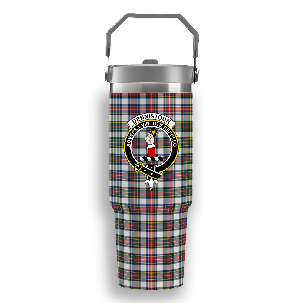 ScotsTee Shop Scottish Dennistoun Crest Tartan Flip Straw Tumbler 20oz 30oz
