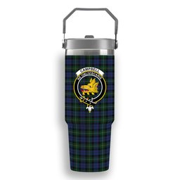 ScotsTee Shop Scottish Campbell of Loudoun Crest Tartan Flip Straw Tumbler 20oz 30oz