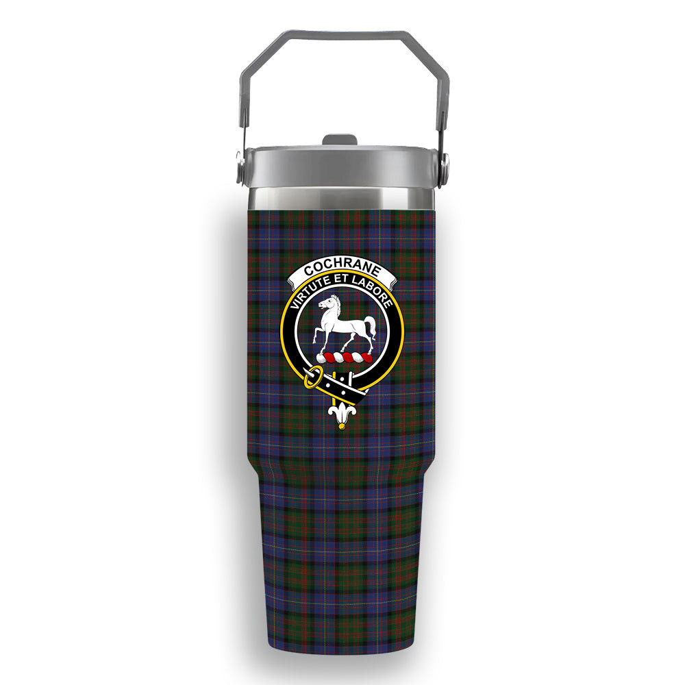 ScotsTee Shop Scottish Cochrane 1984 Crest Tartan Flip Straw Tumbler 20oz 30oz