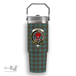 ScotsTee Shop Scottish Currie of Arran Modern Clan Crest Tartan Flip Straw Tumbler 20oz 30oz