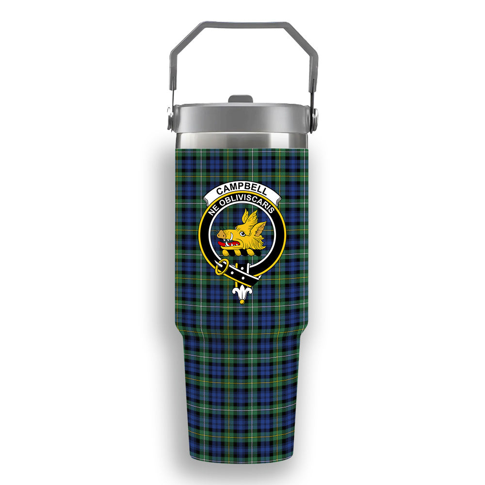 ScotsTee Shop Scottish Campbell Argyll Ancient Crest Tartan Flip Straw Tumbler 20oz 30oz