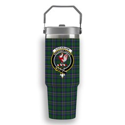 ScotsTee Shop Scottish Cockburn Old Pattern Crest Tartan Flip Straw Tumbler 20oz 30oz