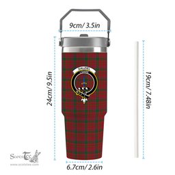 ScotsTee Shop Scottish Dalziel 2 Crest Tartan Flip Straw Tumbler 20oz 30oz