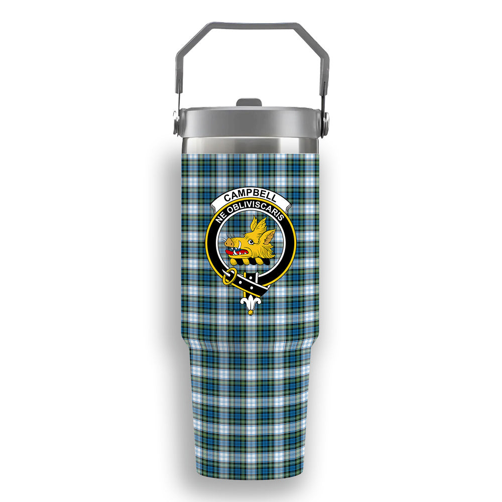 ScotsTee Shop Scottish Campbell Dress Ancient 02 Crest Tartan Flip Straw Tumbler 20oz 30oz