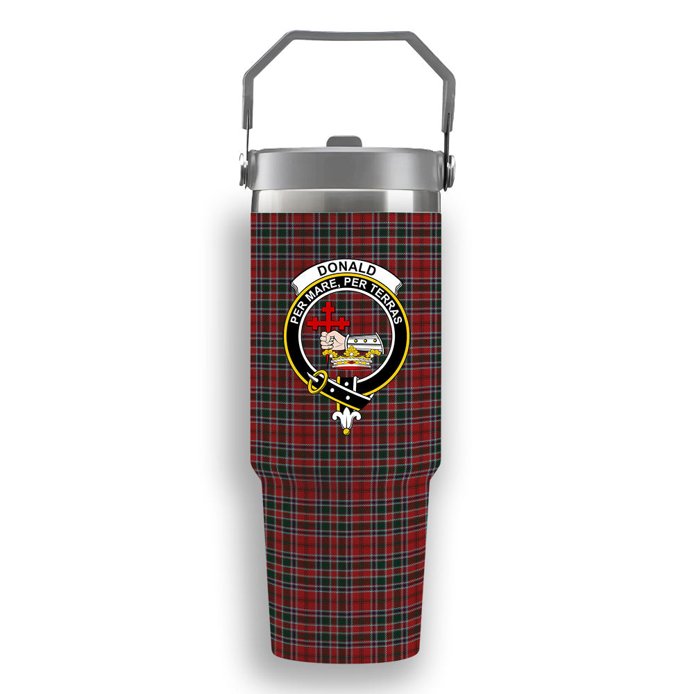 ScotsTee Shop Scottish Donald of Lochmaddy Crest Tartan Flip Straw Tumbler 20oz 30oz