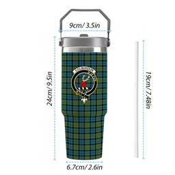 ScotsTee Shop Scottish Colquhoun Ancient Clan Crest Tartan Flip Straw Tumbler 20oz 30oz