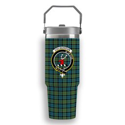 ScotsTee Shop Scottish Colquhoun Ancient Clan Crest Tartan Flip Straw Tumbler 20oz 30oz