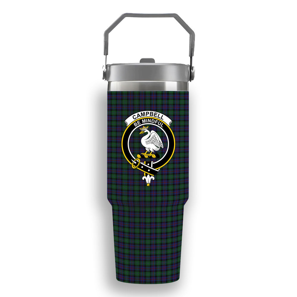 ScotsTee Shop Scottish Campbell of Cawdor Crest Tartan Flip Straw Tumbler 20oz 30oz
