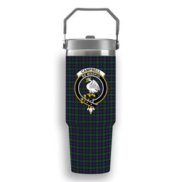 ScotsTee Shop Scottish Campbell of Cawdor Crest Tartan Flip Straw Tumbler 20oz 30oz