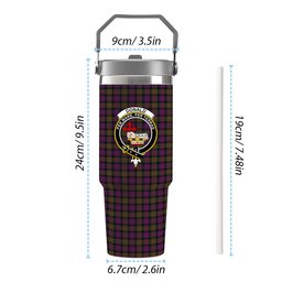 ScotsTee Shop Scottish Donald Modern Crest Tartan Flip Straw Tumbler 20oz 30oz